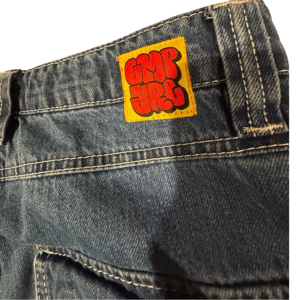 Relaxed Blue Carpenter Jeans with Patch Pockets - Picture 3 of 6